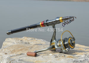 Carbon Fiber Telescopic Fishing Rod Portable Spinning Fishing Rod Pole Travel Sea Boat Rock Fishing Rod