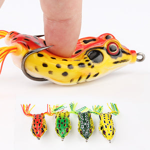 4pcs/Box Ray Frog Soft Fishing Lures 6g 9g 13g Double Hooks Top water Ray Frog Artificial Soft Bait Winter fishing Accessories