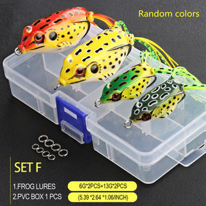 4pcs/Box Ray Frog Soft Fishing Lures 6g 9g 13g Double Hooks Top water Ray Frog Artificial Soft Bait Winter fishing Accessories