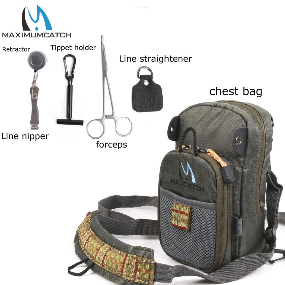 Maximumcatch Fly Fishing Bag Fishing Chest Pack Fishing Backpack With Fishing Tool Accessory
