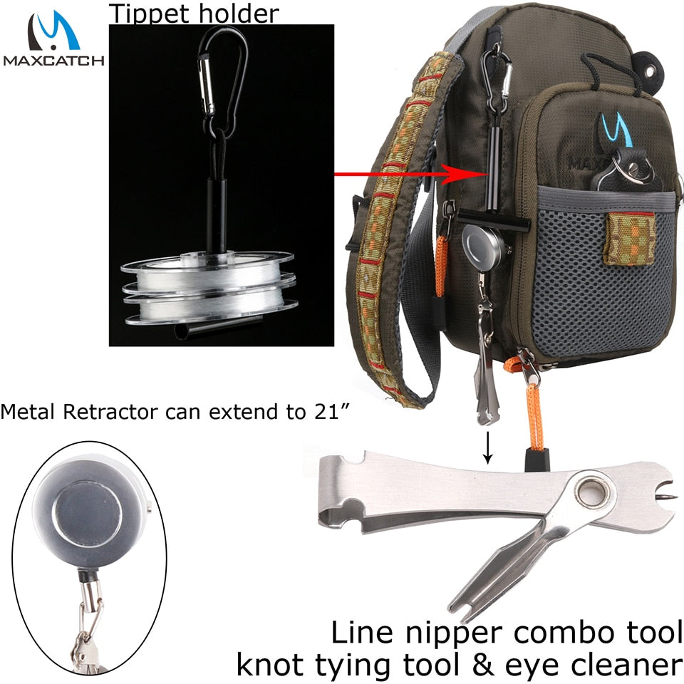 Maximumcatch Fly Fishing Bag Fishing Chest Pack Fishing Backpack With Fishing Tool Accessory