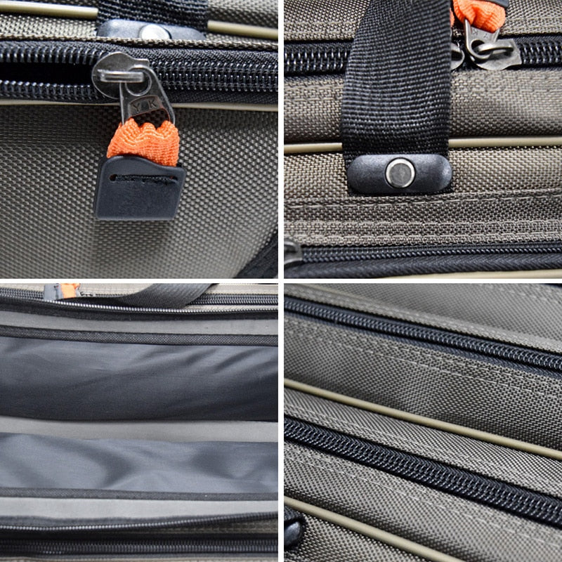 Portable Fishing Bags 3 Layer Large Capacity Fishing Pole Tools Storage Bag Nylon Waterproof Tackle Gear Carrier Shoulder Bag