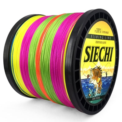 SIECHI 8 Strands 1000M 500M 300M PE Braided Fishing Line tresse peche