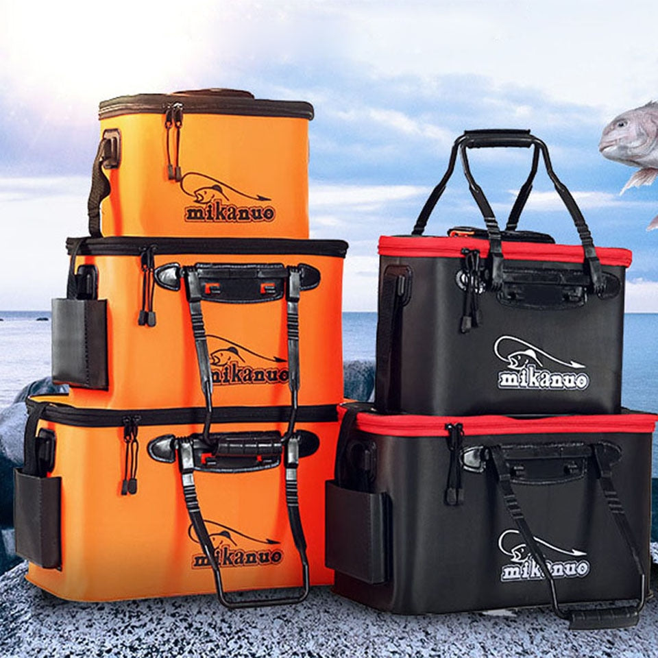 Loogdeel Portable Zipper Fishing Bucket Outdoor Folding EVA Fishing Bag live fish bucket 5 Sizes Camping Hiking Fishing Bag