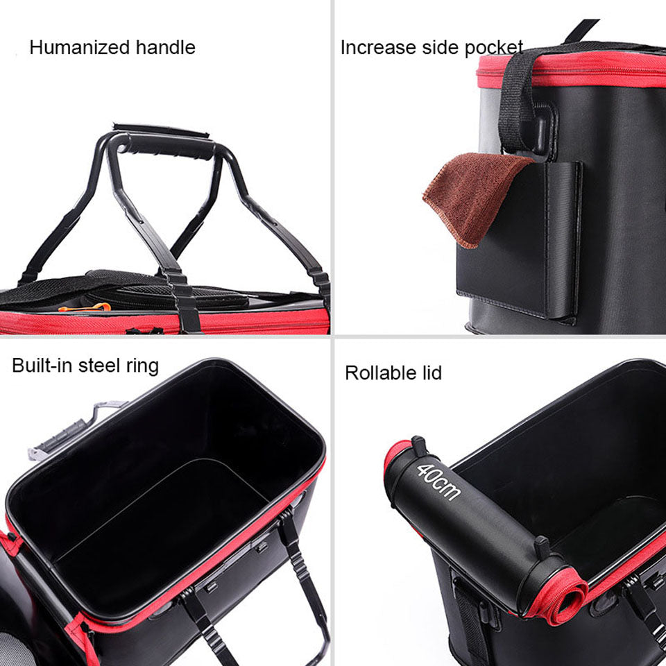 Loogdeel Portable Zipper Fishing Bucket Outdoor Folding EVA Fishing Bag live fish bucket 5 Sizes Camping Hiking Fishing Bag