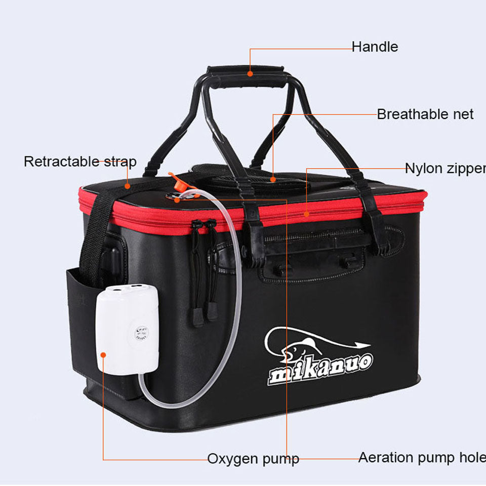 Loogdeel Portable Zipper Fishing Bucket Outdoor Folding EVA Fishing Bag live fish bucket 5 Sizes Camping Hiking Fishing Bag