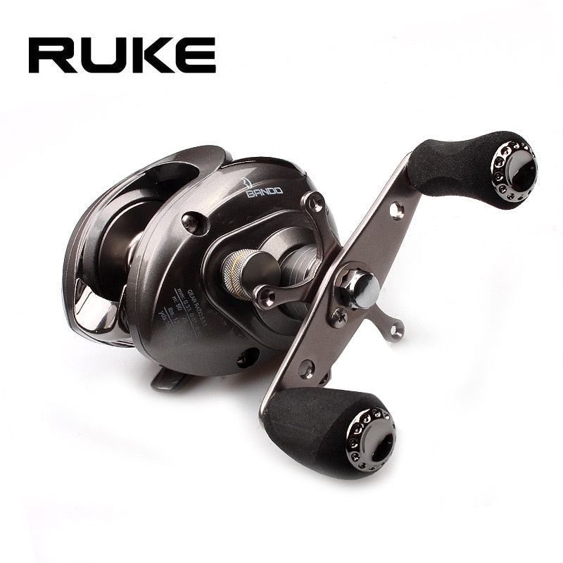 Ruke Fishing Reel Casting Reel Gear Ratio 5.1 :1 Aluminum Spool Magnetic Brake Bearing 5+1 EVA Knob 218g Max Drag 4.5KG