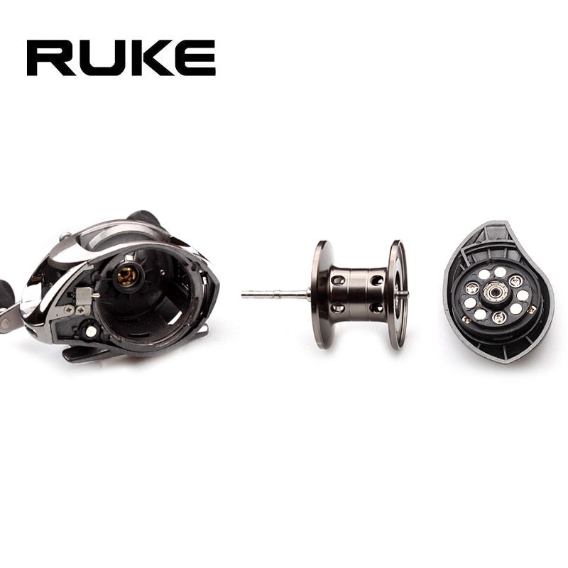 Ruke Fishing Reel Casting Reel Gear Ratio 5.1 :1 Aluminum Spool Magnetic Brake Bearing 5+1 EVA Knob 218g Max Drag 4.5KG