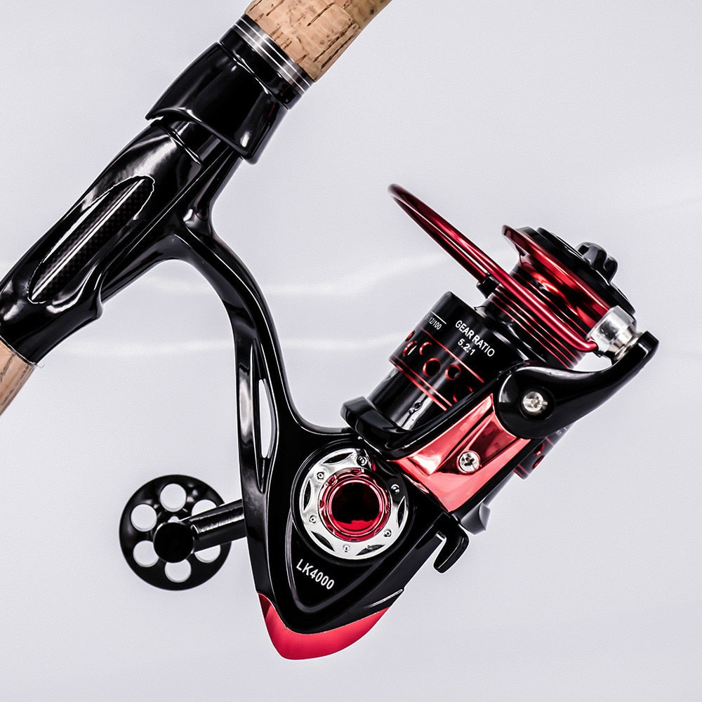 New 13+1BB Spinning Fishing Reel Gear Ratio 5.2:1 2000-7000 Series Metal Front Drag Handle Spool Saltwater Fishing Accessories