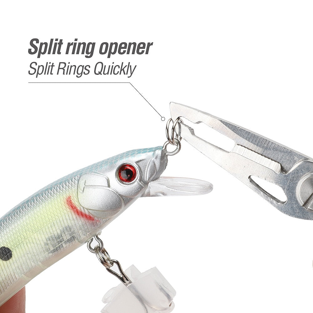 DONQL Multifunctional Fishing Pliers Scissors Line Cutter Hook Remover Fishing Clamp Accessories Tools With Lanyards Spring Rope