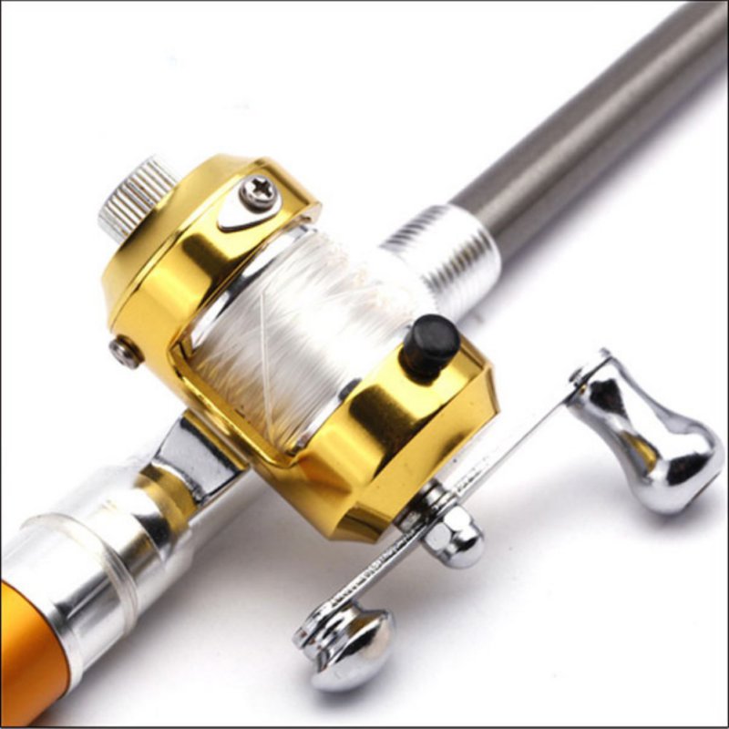 Portable Pocket Telescopic Mini Fishing Pole Pen Shape Folded Fishing Rod With Reel Wheel