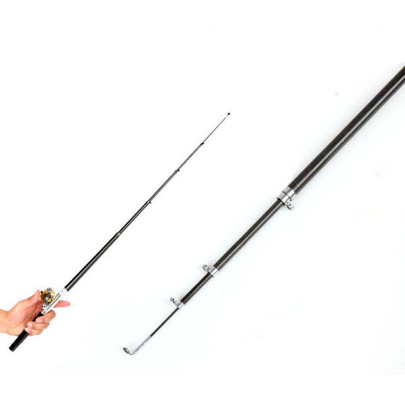 Portable Pocket Telescopic Mini Fishing Pole Pen Shape Folded Fishing Rod With Reel Wheel